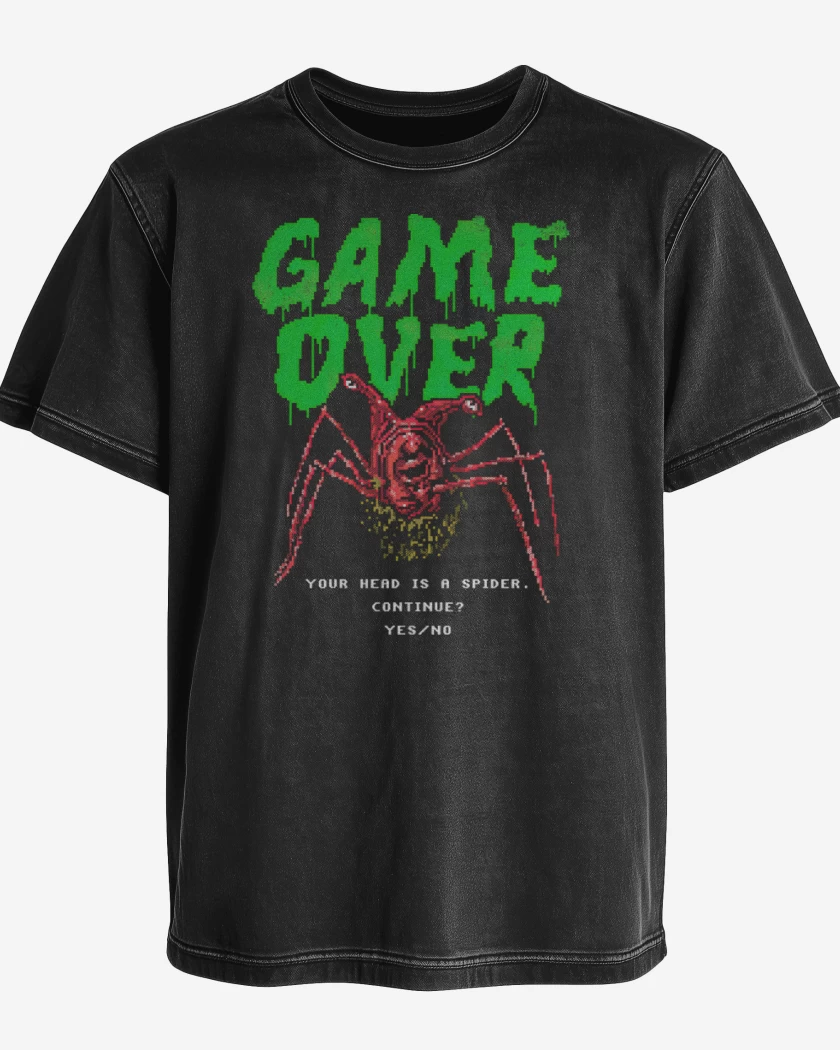 Polera desgastada Negro de Spider Head