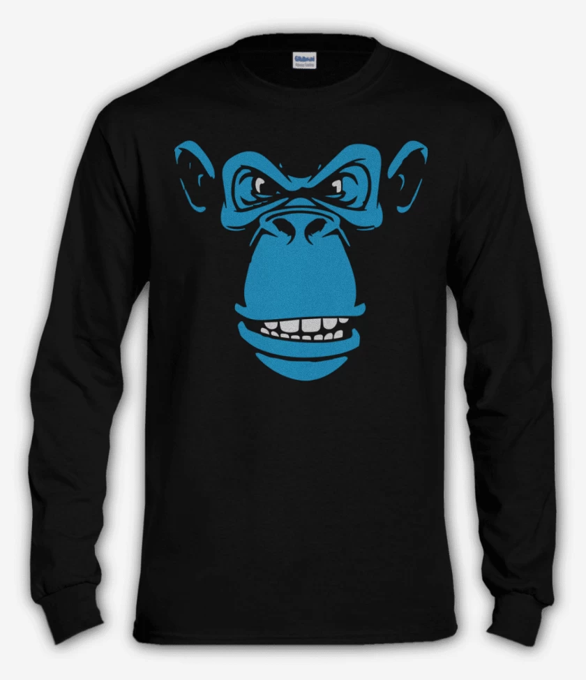 Polera manga larga Negro de Mono