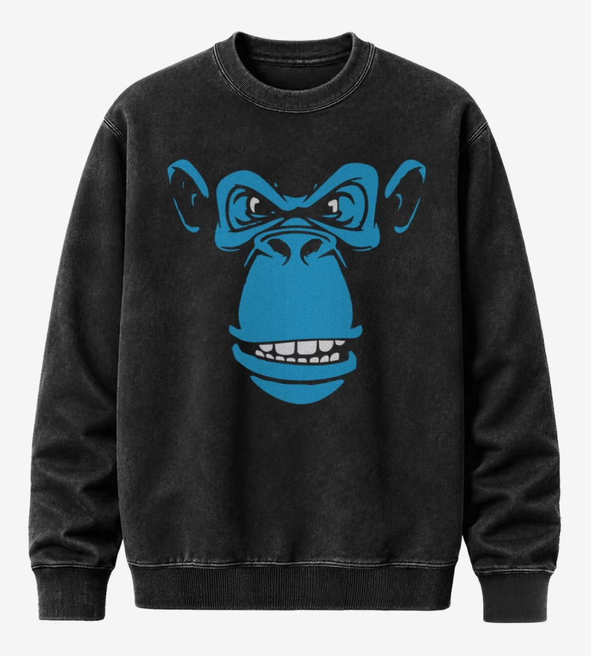 Poleron Polo Acid Wash Negro de Mono