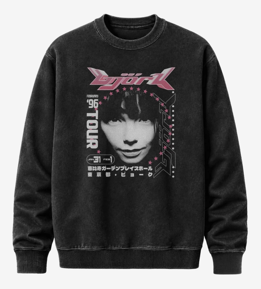 Poleron Polo Acid Wash Negro de Bjork 96