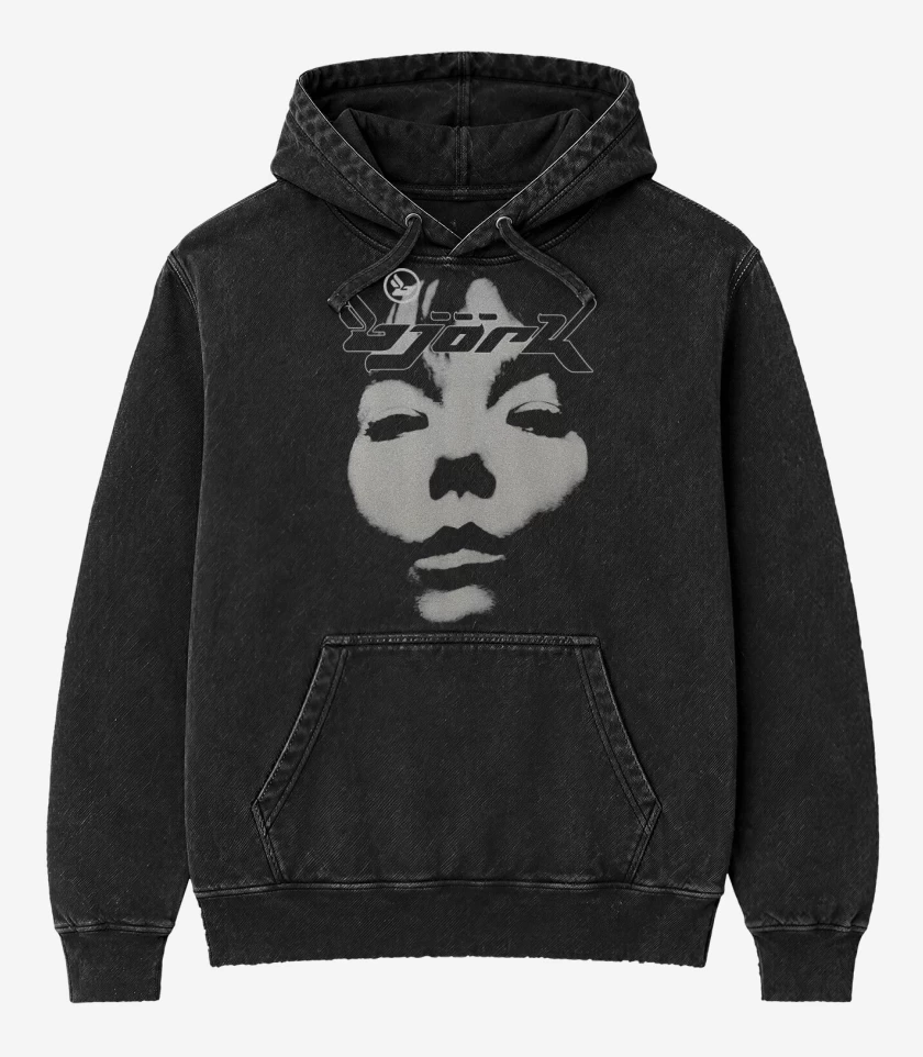 Poleron Canguro Acid Wash Negro de Bjork II
