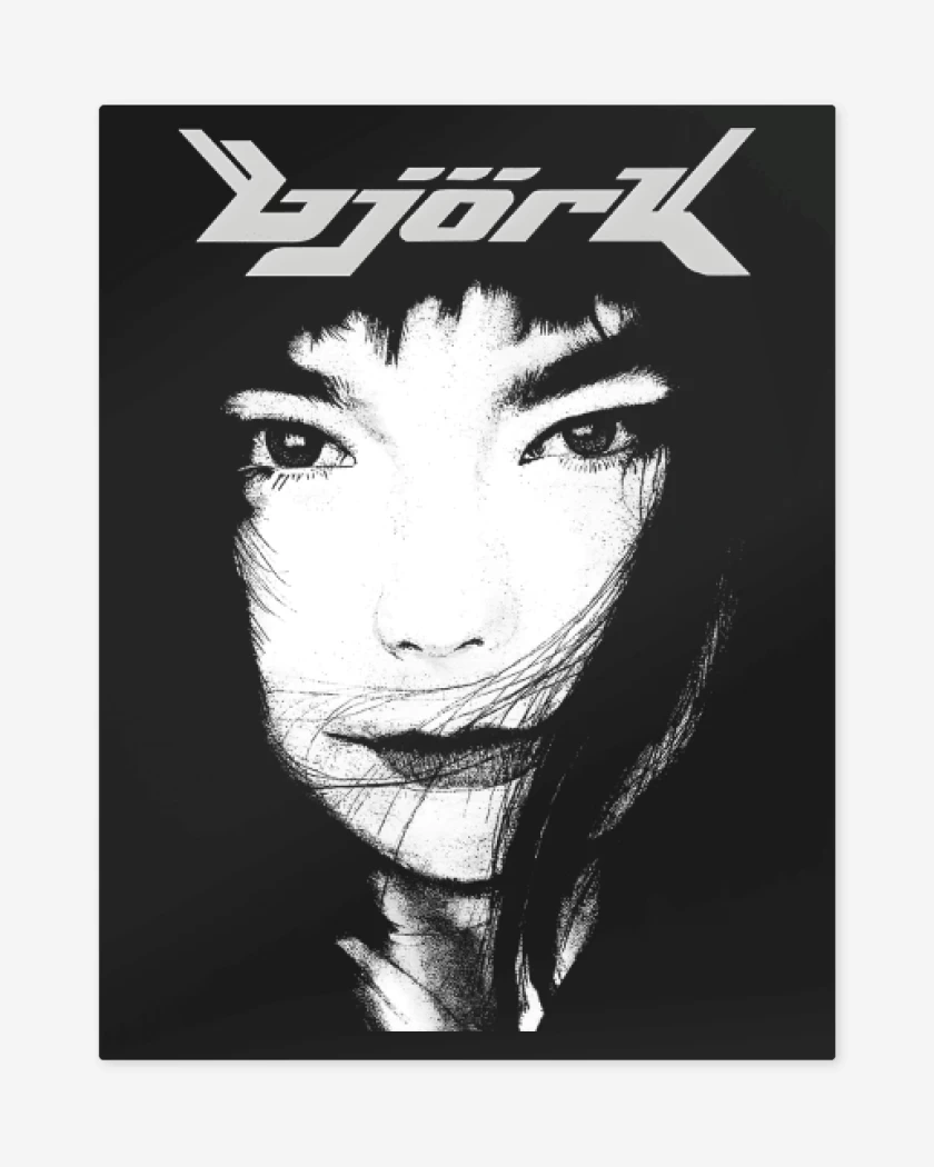 Print metalico Negro de Bjork III