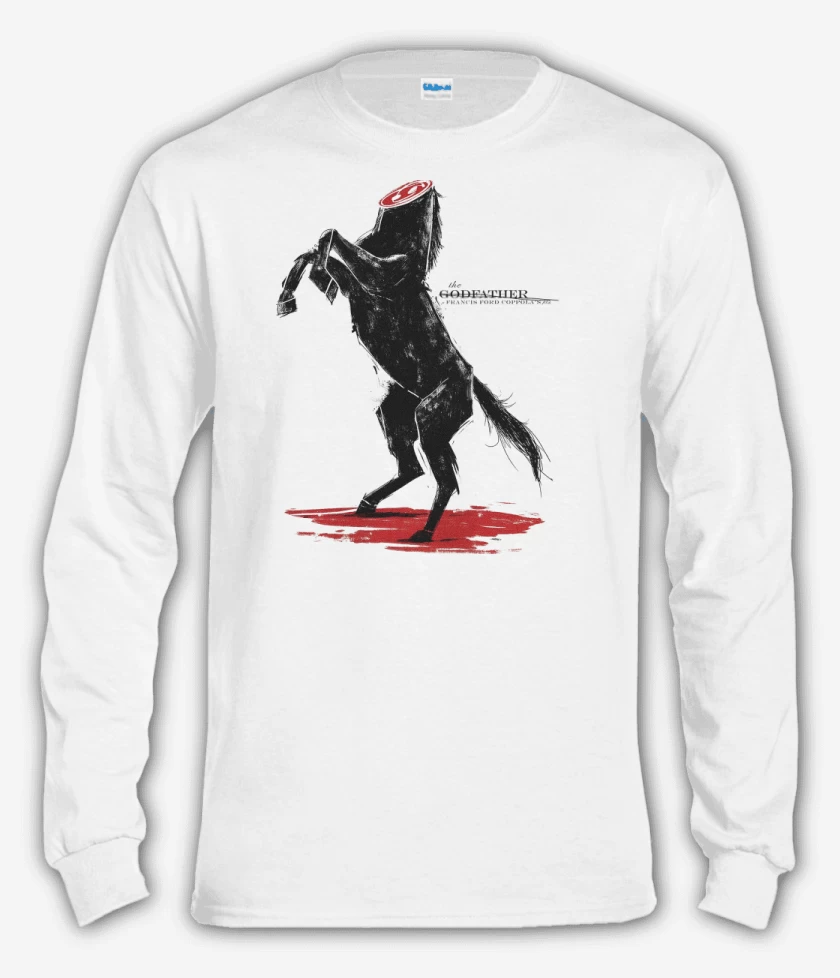 Polera manga larga Blanco de The Godfather Horse