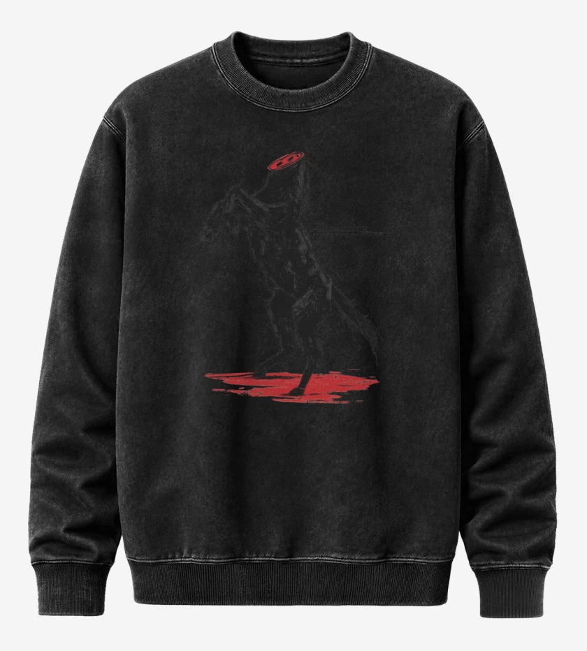 Poleron Polo Acid Wash Negro de The Godfather Horse
