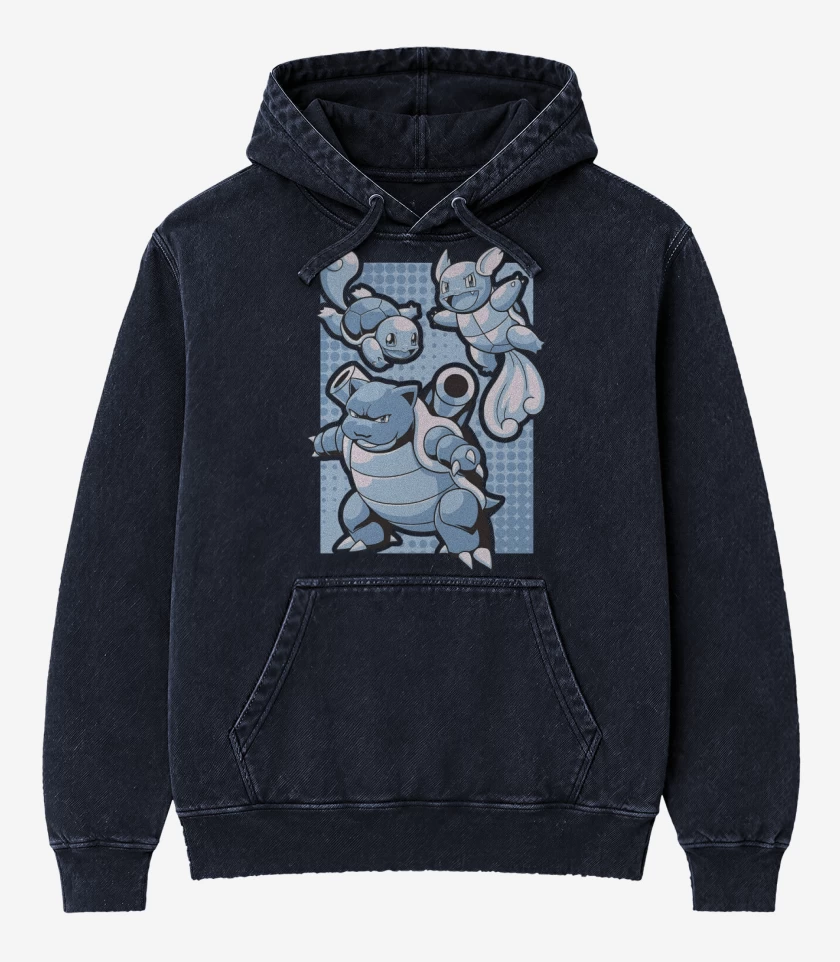 Poleron Canguro Acid Wash Azul Marino de Tortle Evolution
