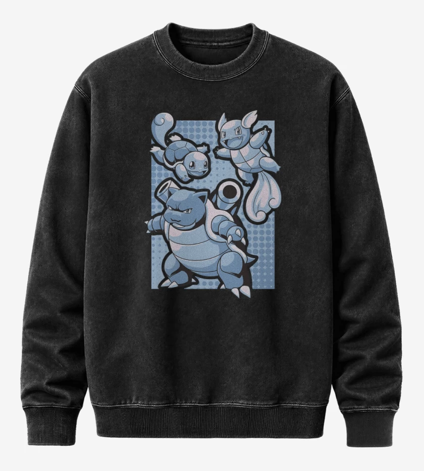 Poleron Polo Acid Wash Negro de Tortle Evolution