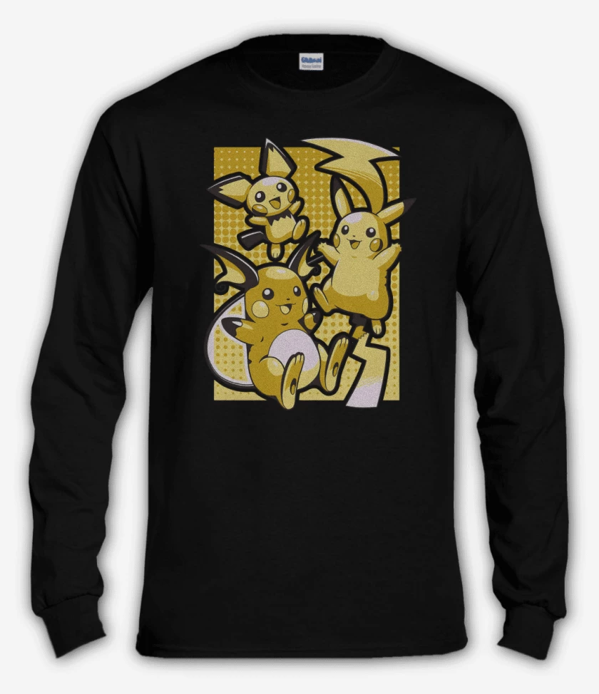 Polera manga larga Negro de Pika Evolution