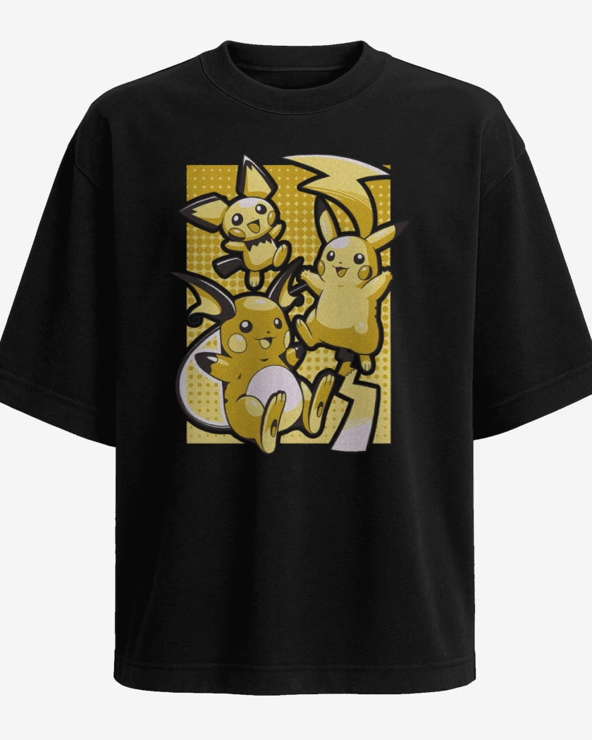 Polera Oversize Negro de Pika Evolution