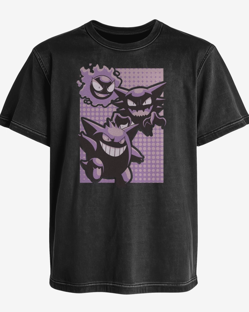 Polera desgastada Negro de Ghost Evolution