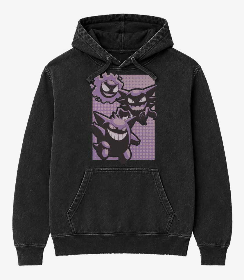Poleron Canguro Acid Wash Negro de Ghost Evolution