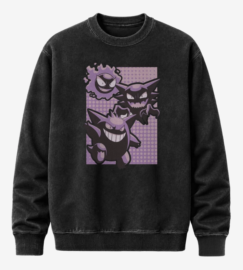 Poleron Polo Acid Wash Negro de Ghost Evolution