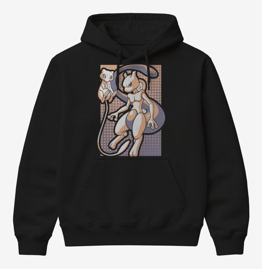 Poleron Canguro básico Negro de Mew & Mewtwo