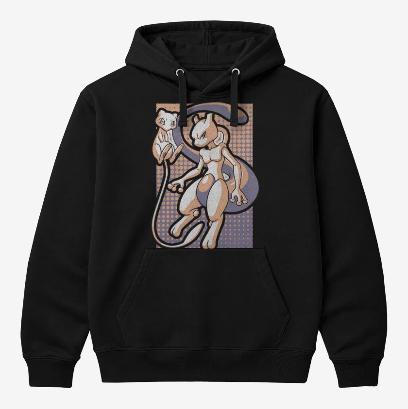 Polerón Canguro Negro de Mew & Mewtwo