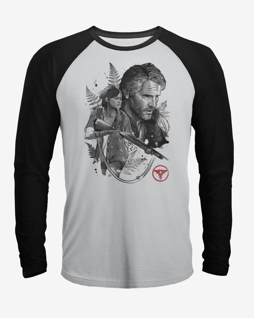 Polera Raglan Blanco / Negro de J & E