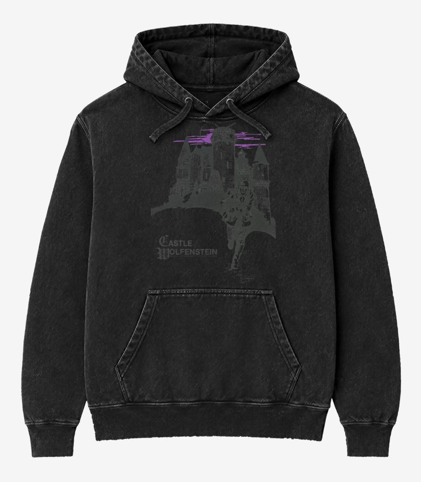 Poleron Canguro Acid Wash Negro de Castle Wolfenstein