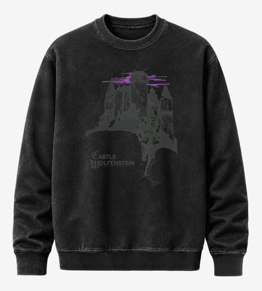 Poleron Polo Acid Wash Negro de Castle Wolfenstein