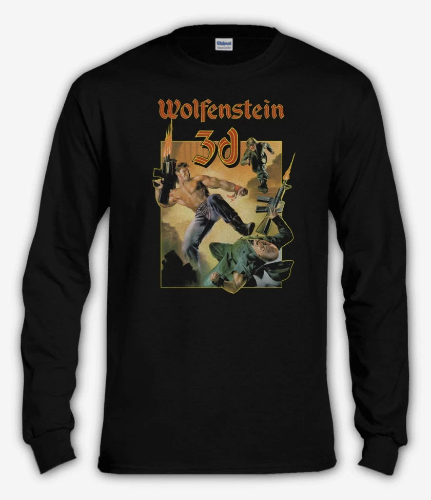 Polera manga larga Negro de Wolfenstein 3D
