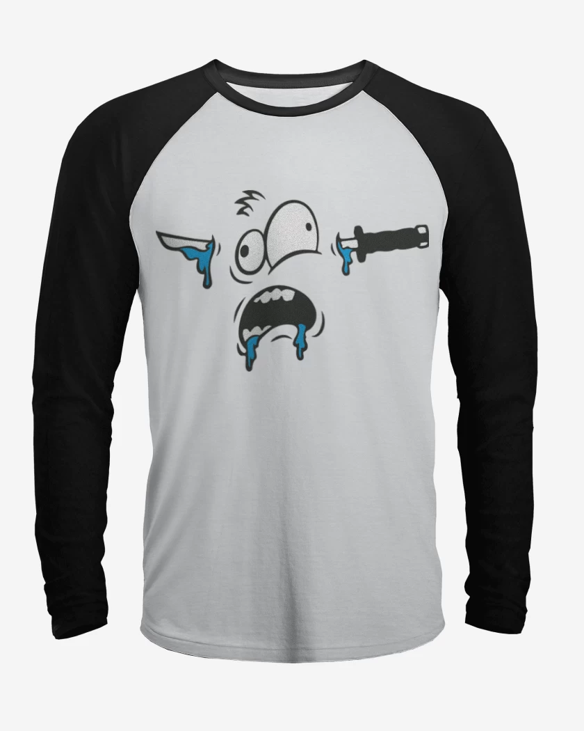 Polera Raglan Blanco / Negro de Apuñalao