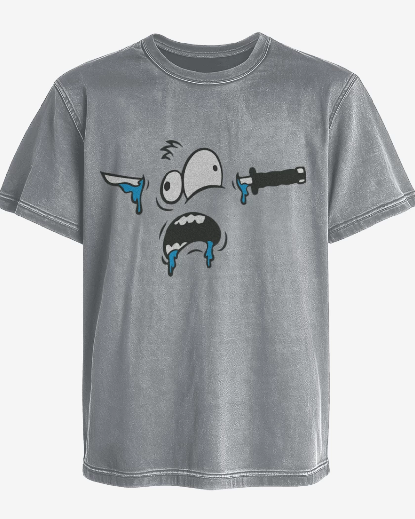 Polera desgastada Gris Melange de Apuñalao