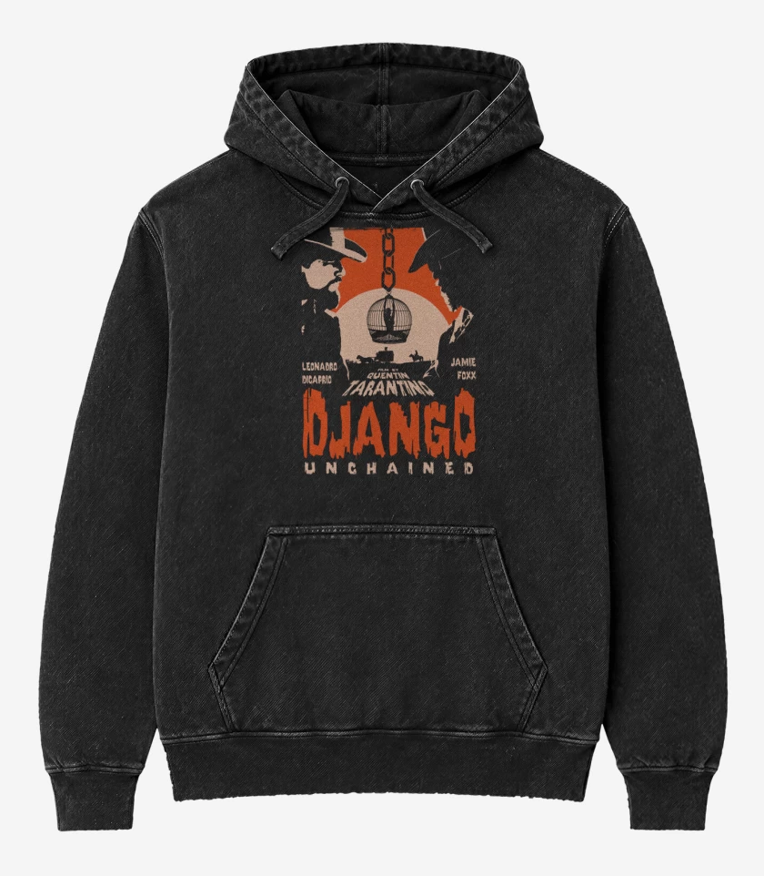Poleron Canguro Acid Wash Negro de Django