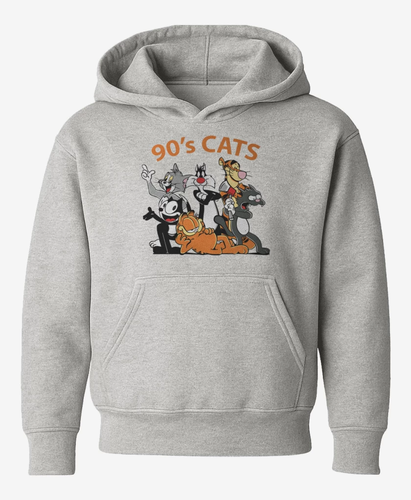 Poleron de niño Gris Melange de Gatos de los 90s
