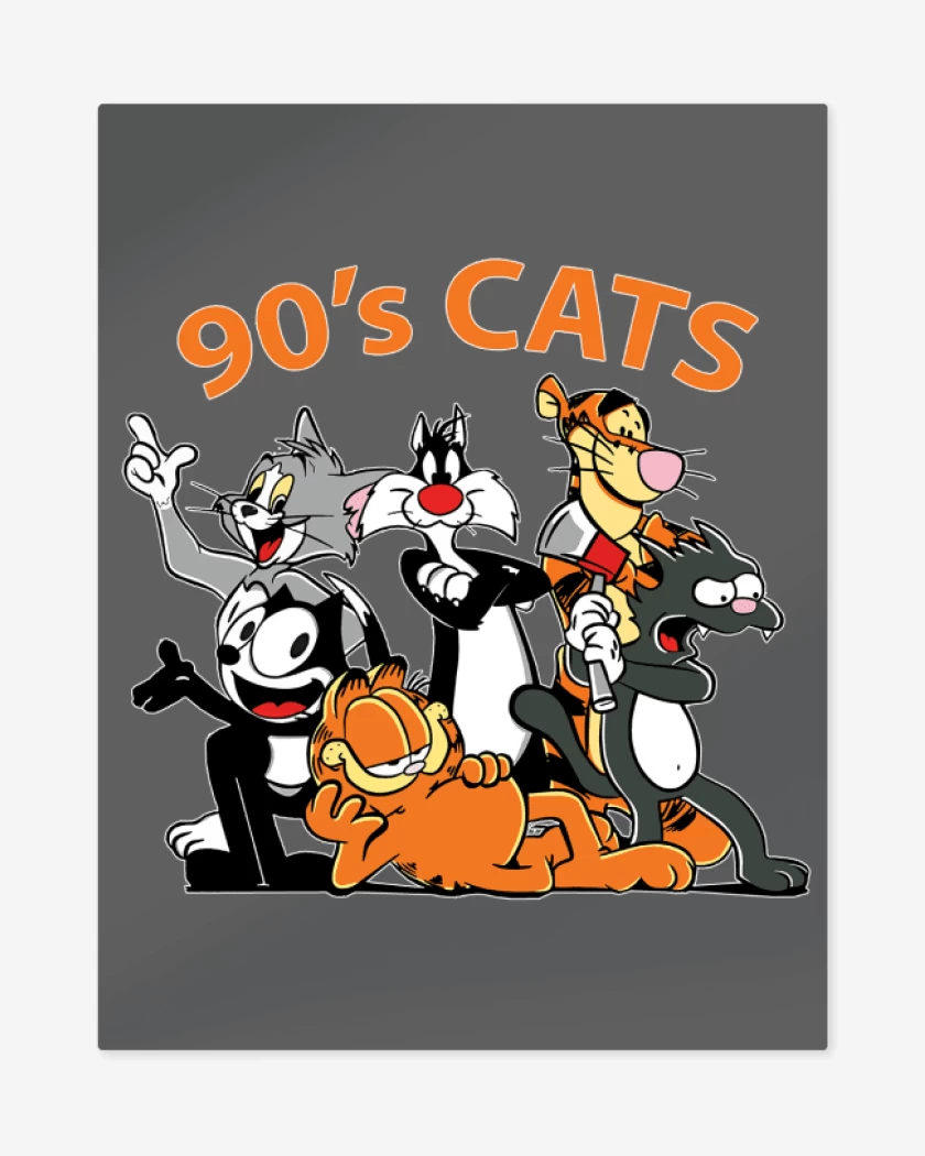 Print metalico Carbon de Gatos de los 90s