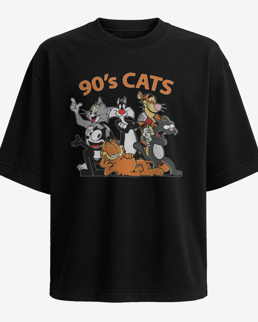 Polera Oversize Gatos de los 90s