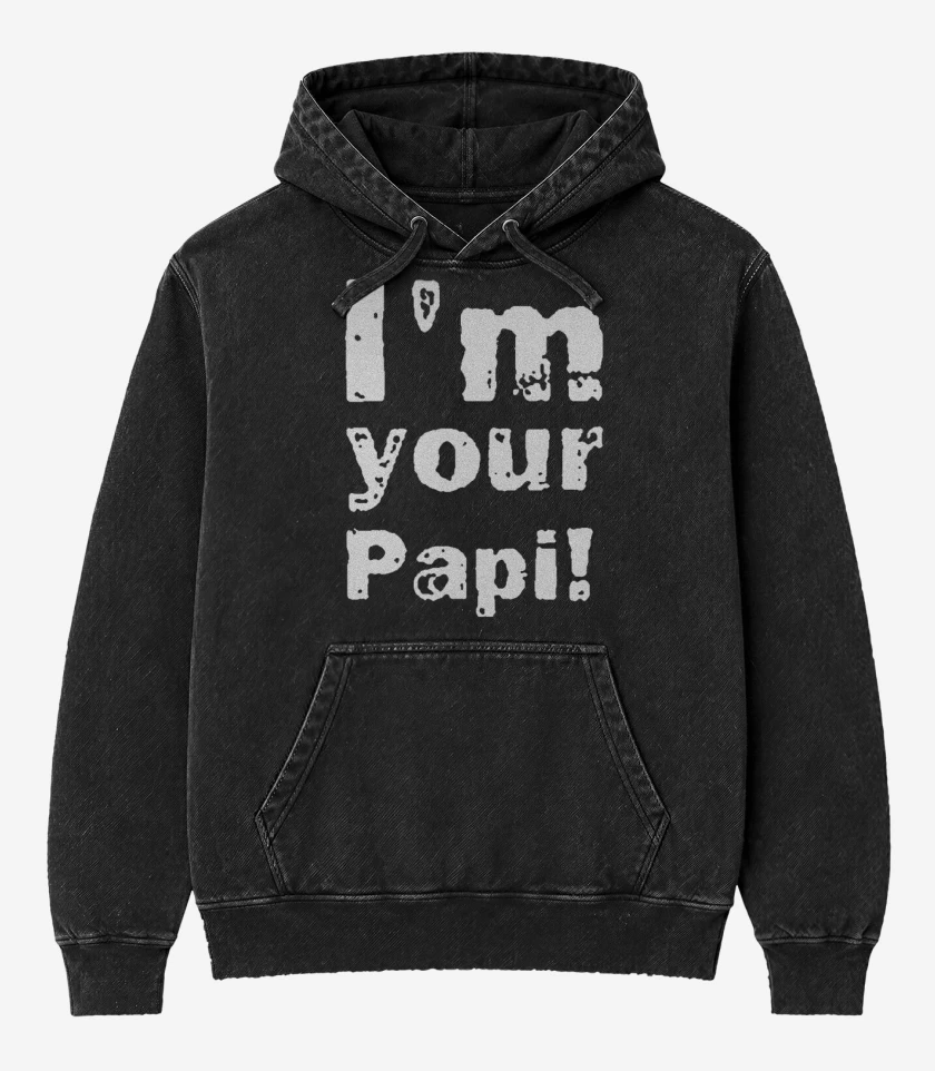 Poleron Canguro Acid Wash Negro de Im your papi