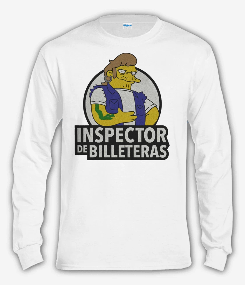 Polera manga larga Blanco de Inspector de billeteras