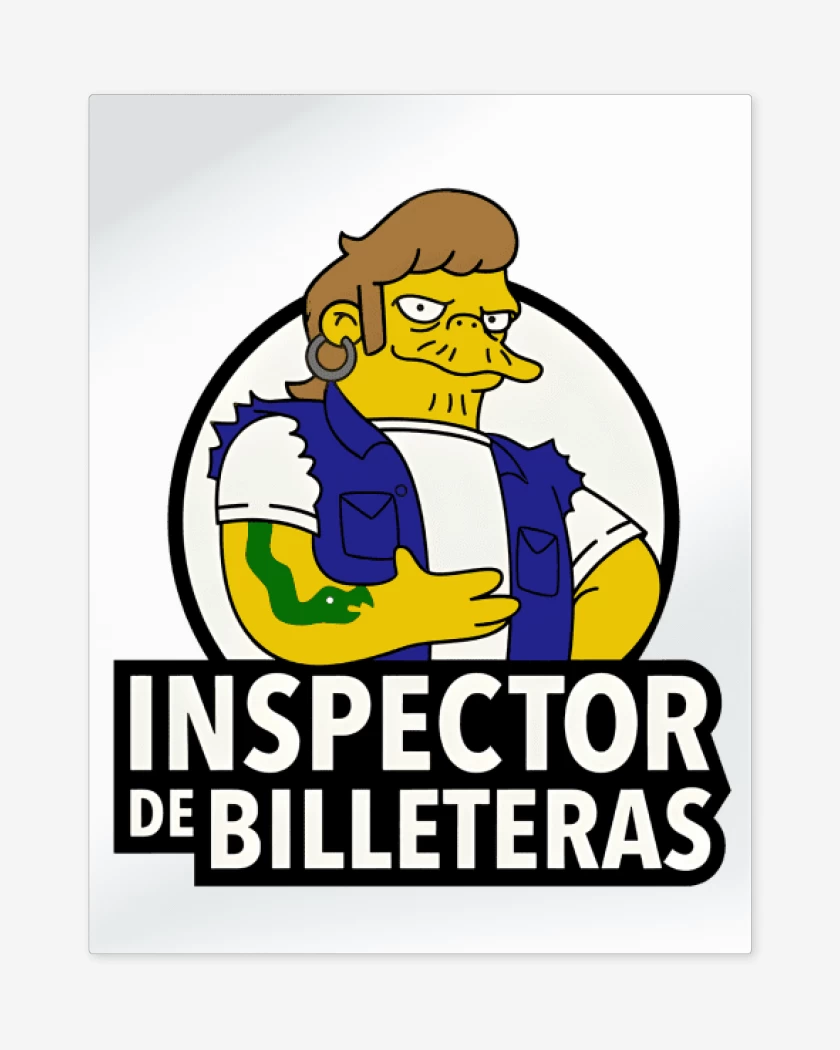 Print metalico Blanco de Inspector de billeteras