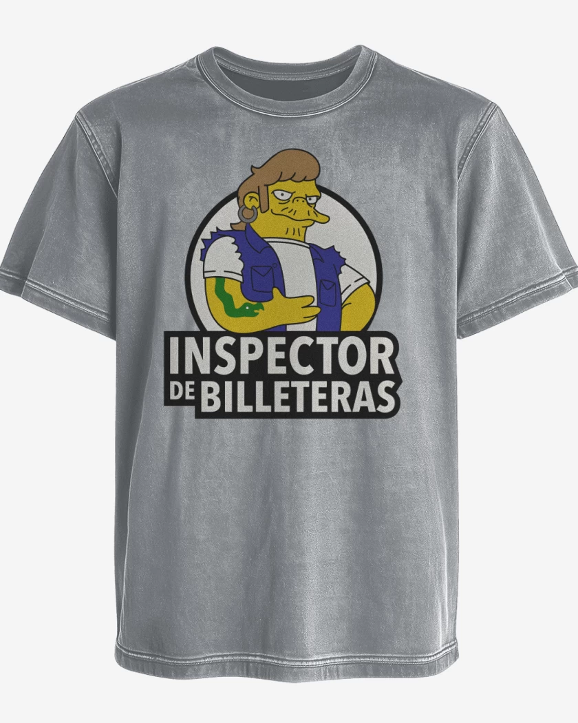 Polera desgastada Gris Melange de Inspector de billeteras