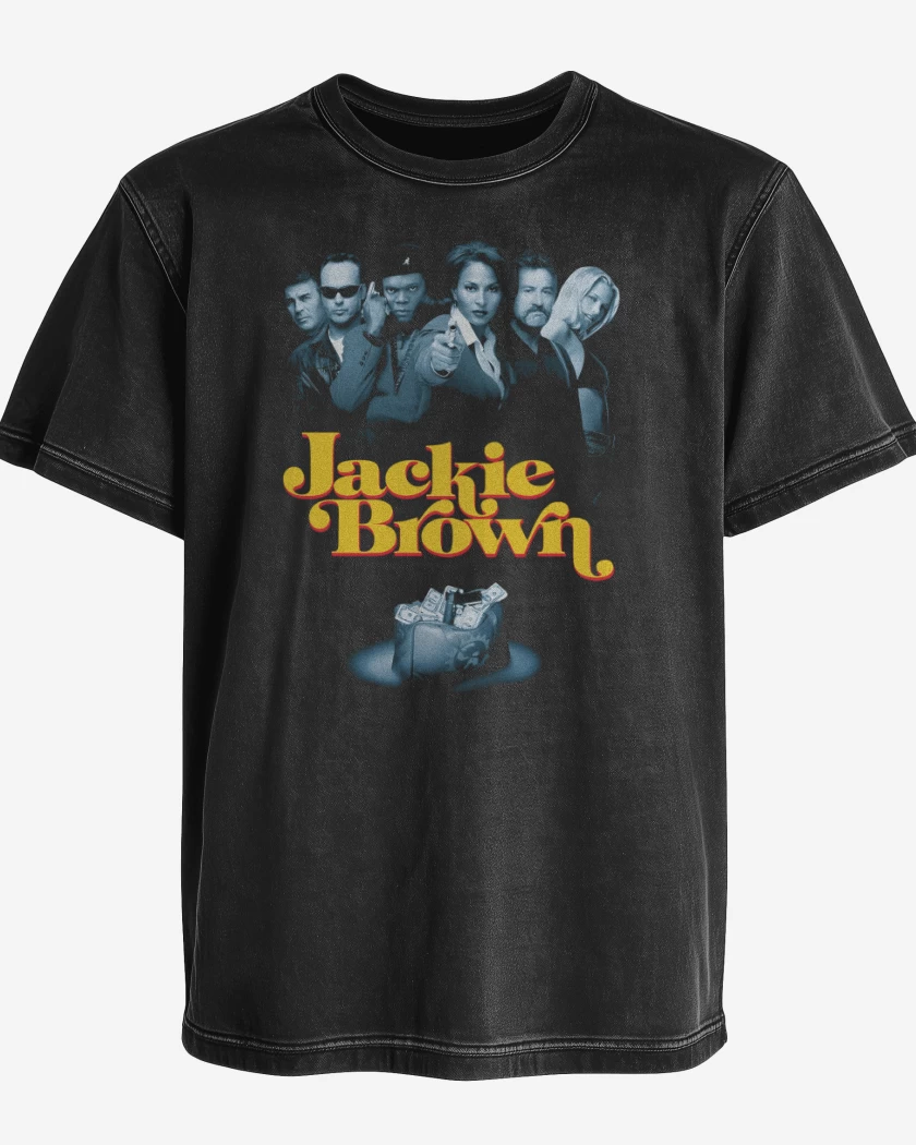 Polera desgastada Negro de Jackie Brown