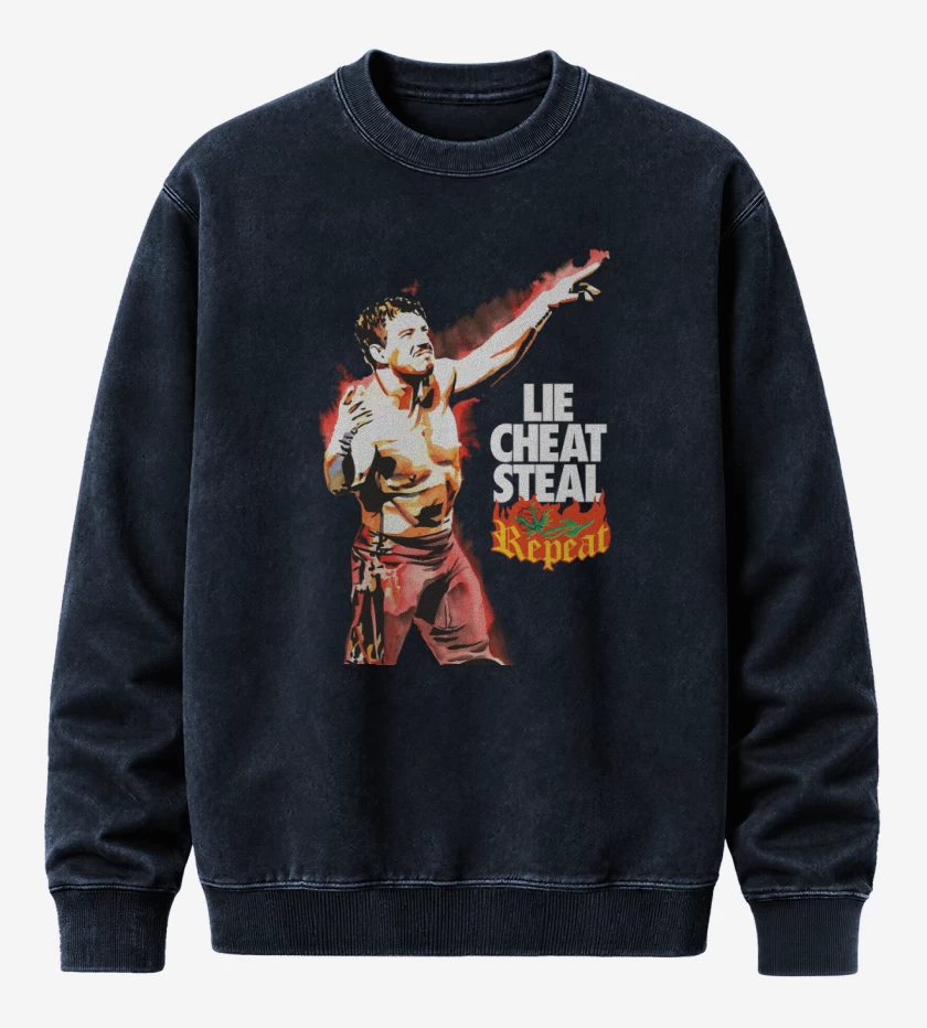 Poleron Polo Acid Wash Azul Marino de Lie Cheat Steal
