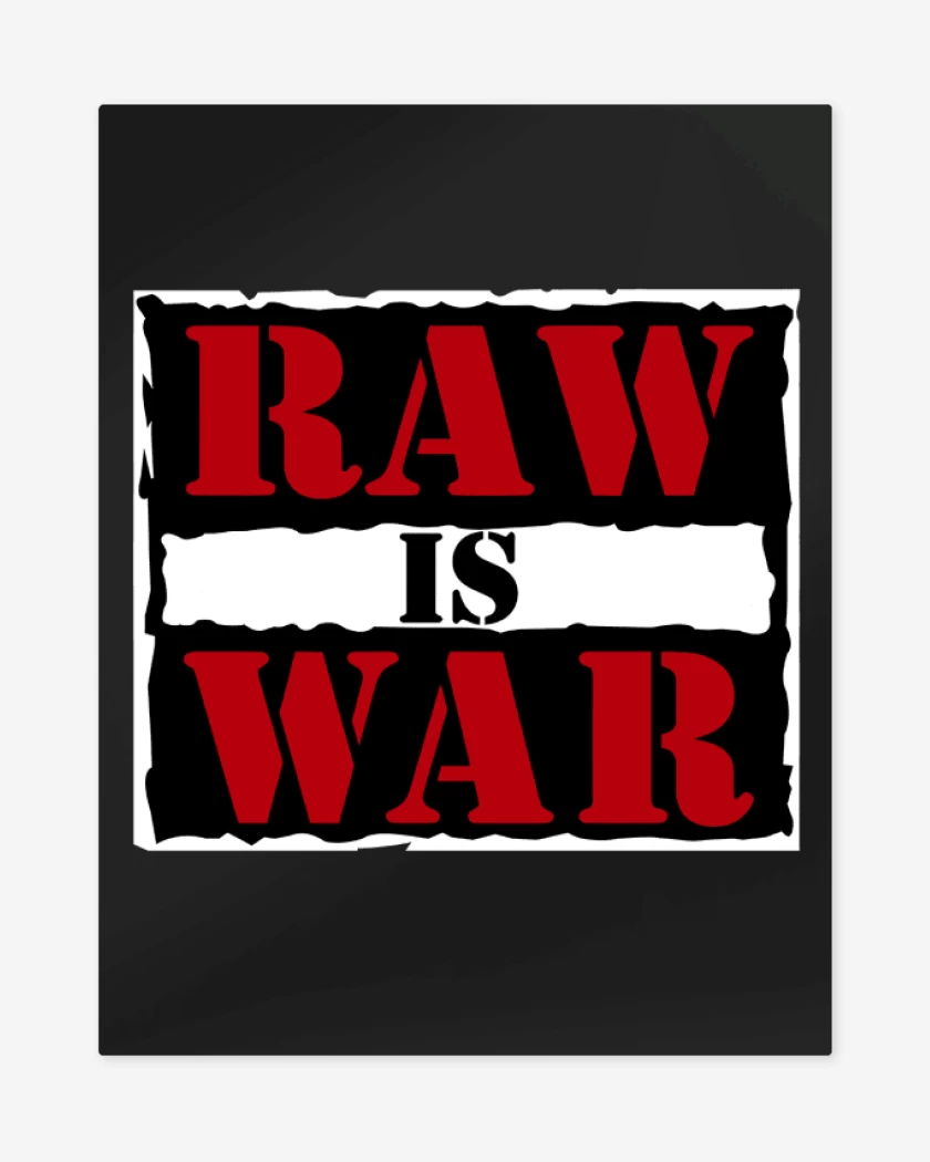 Print metalico Negro de Raw is war