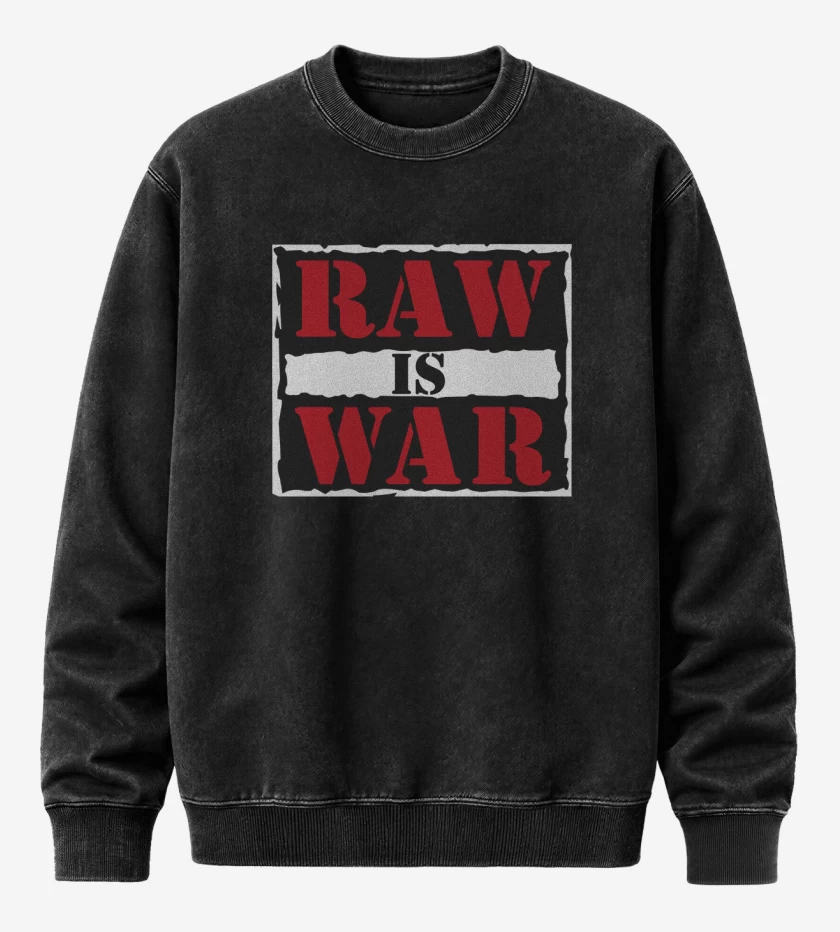 Poleron Polo Acid Wash Negro de Raw is war