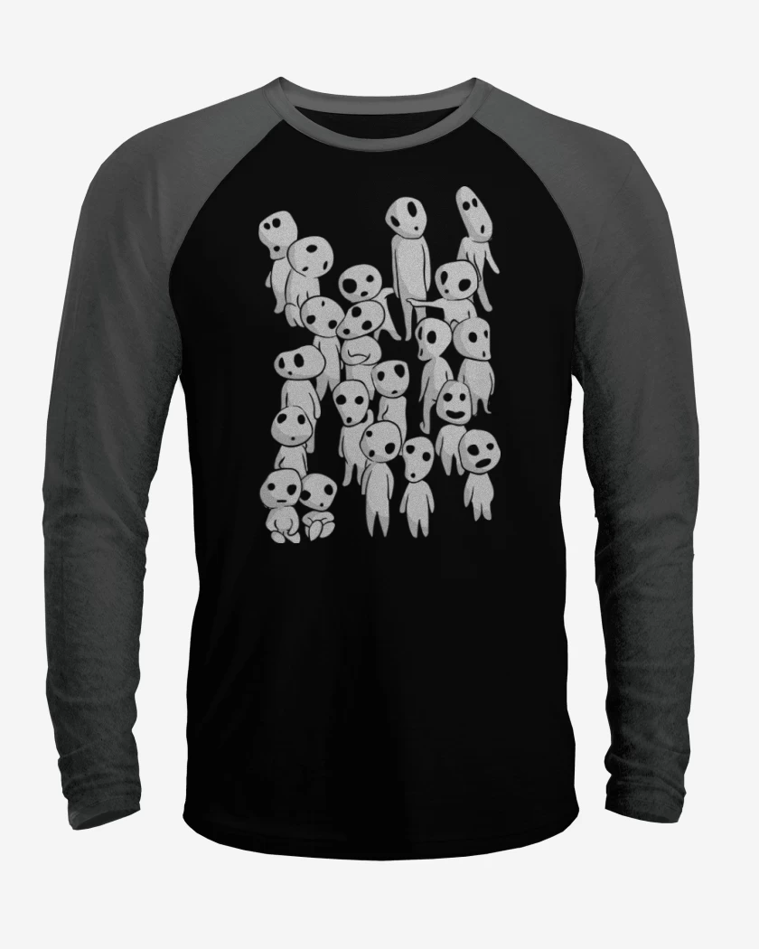 Polera Raglan Negro / Negro Heather de Kodama