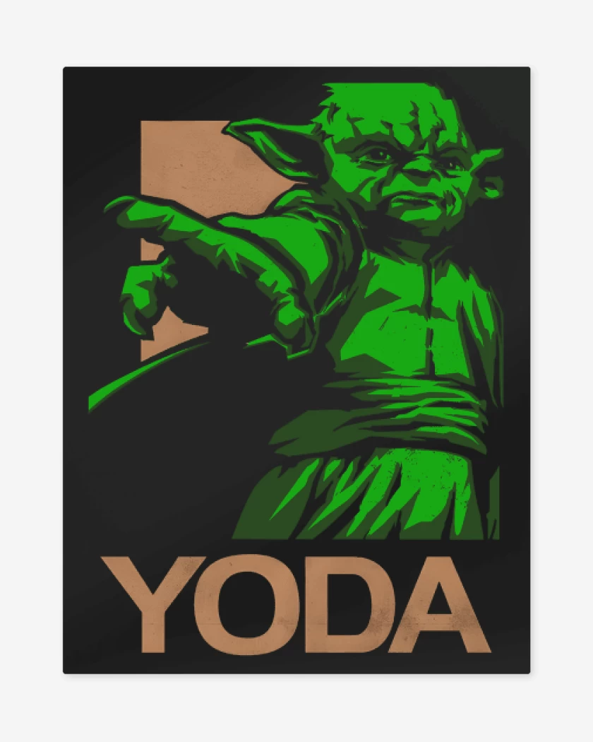 Print metalico Negro de Yoda el brigido