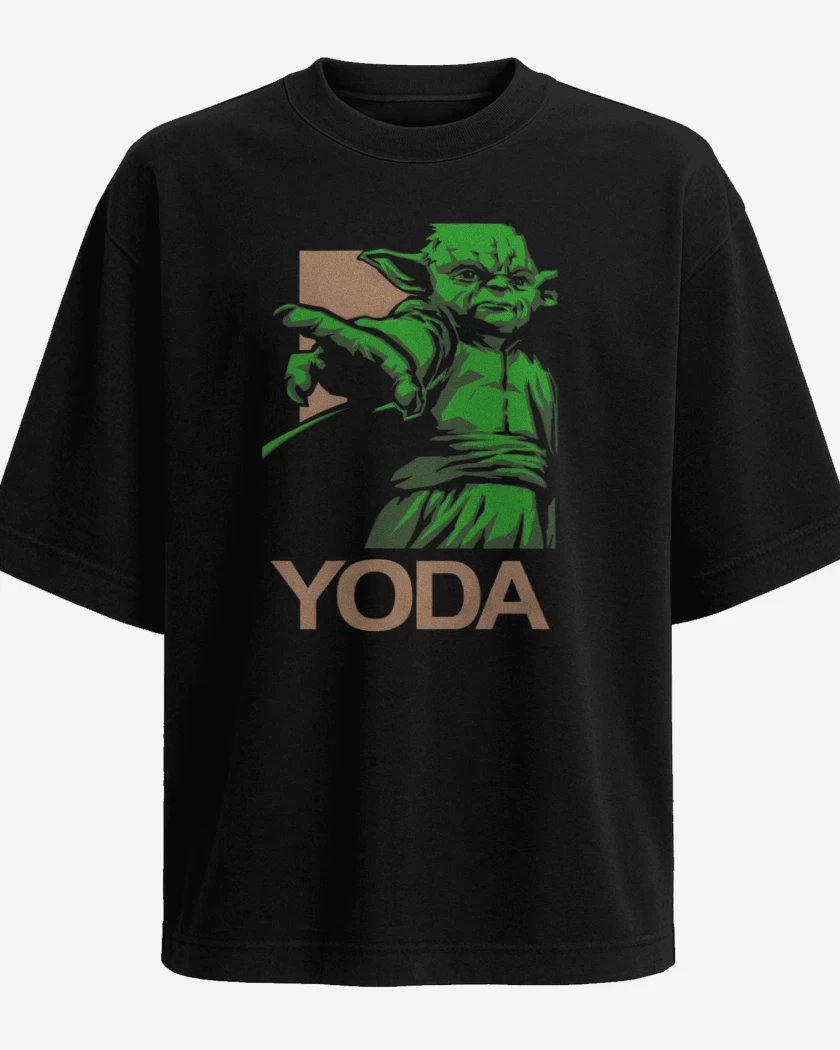 Polera Oversize Negro de Yoda el brigido