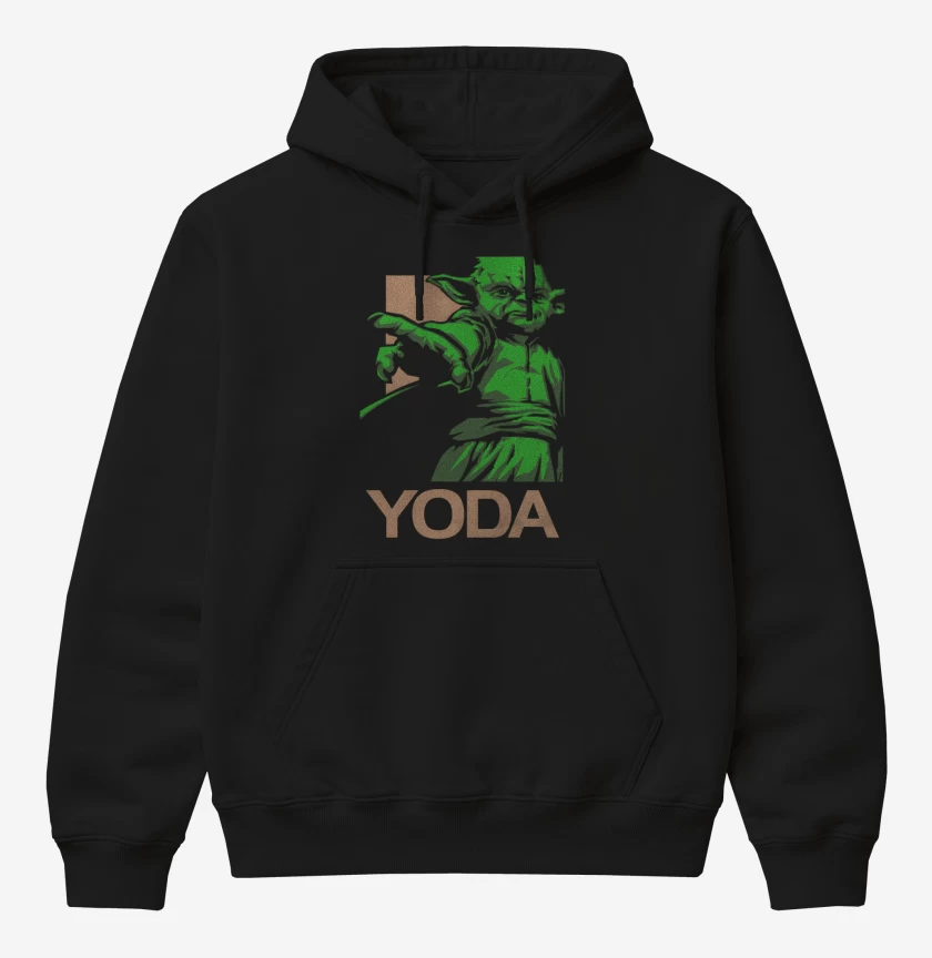 Poleron Canguro básico Negro de Yoda el brigido