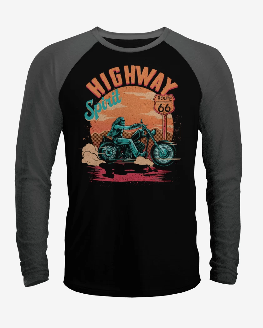 Polera Raglan Negro / Negro Heather de Highway Spirit
