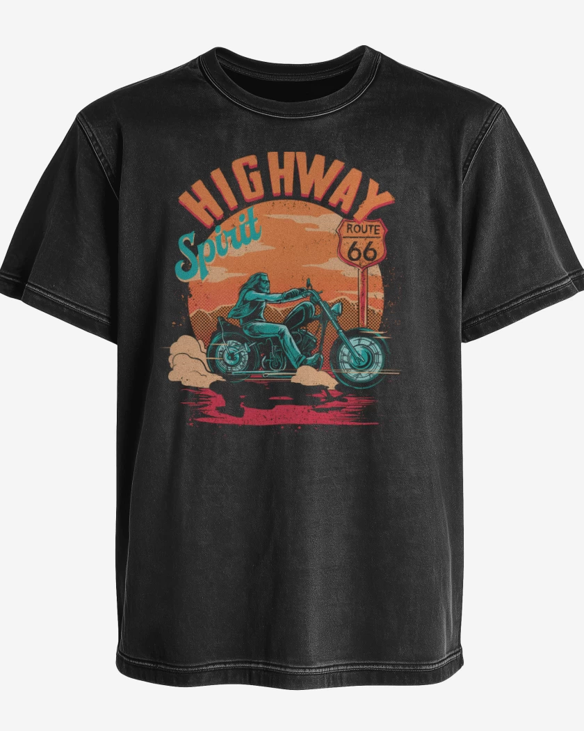 Polera desgastada Highway Spirit