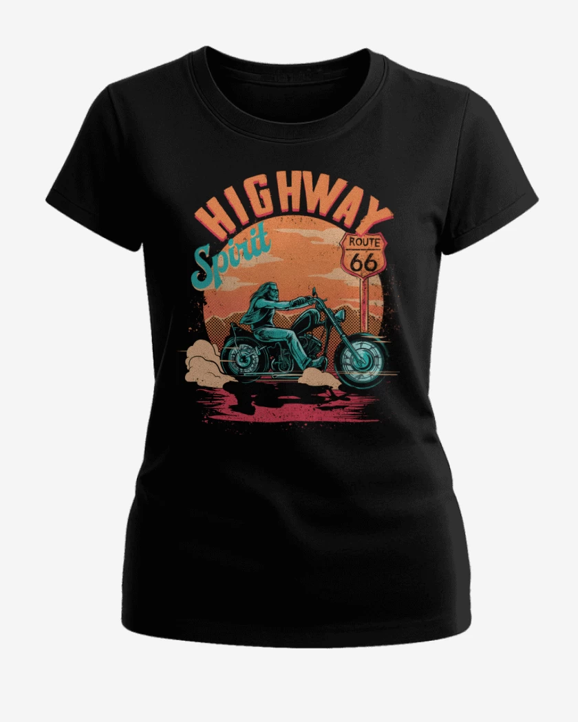 Polera de Mujer Negro de Highway Spirit