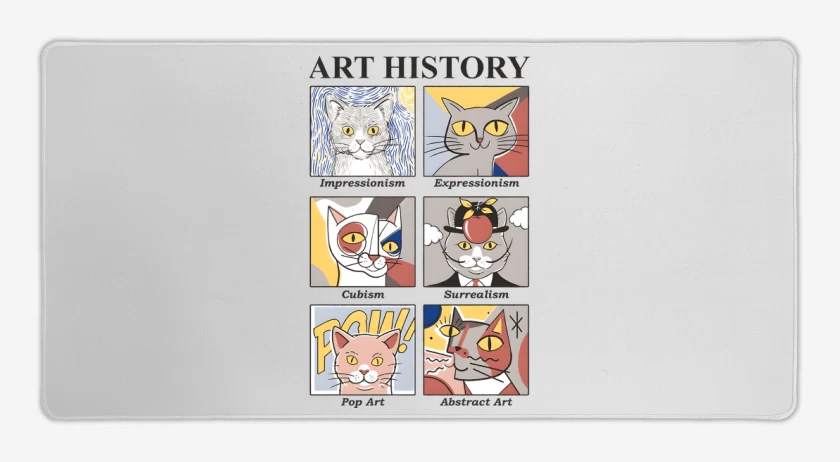 Mouse pad Gamer Art Cats History