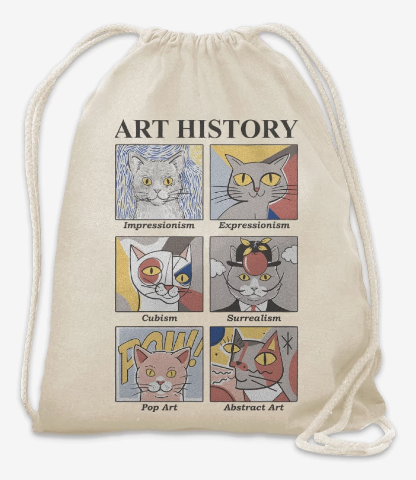 Mochila Blanco de Art Cats History