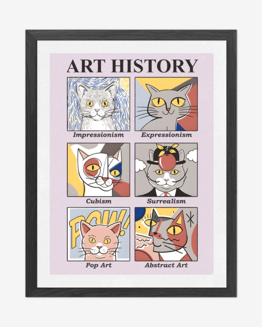 Cuadro decorativo Rosa Pastel de Art Cats History