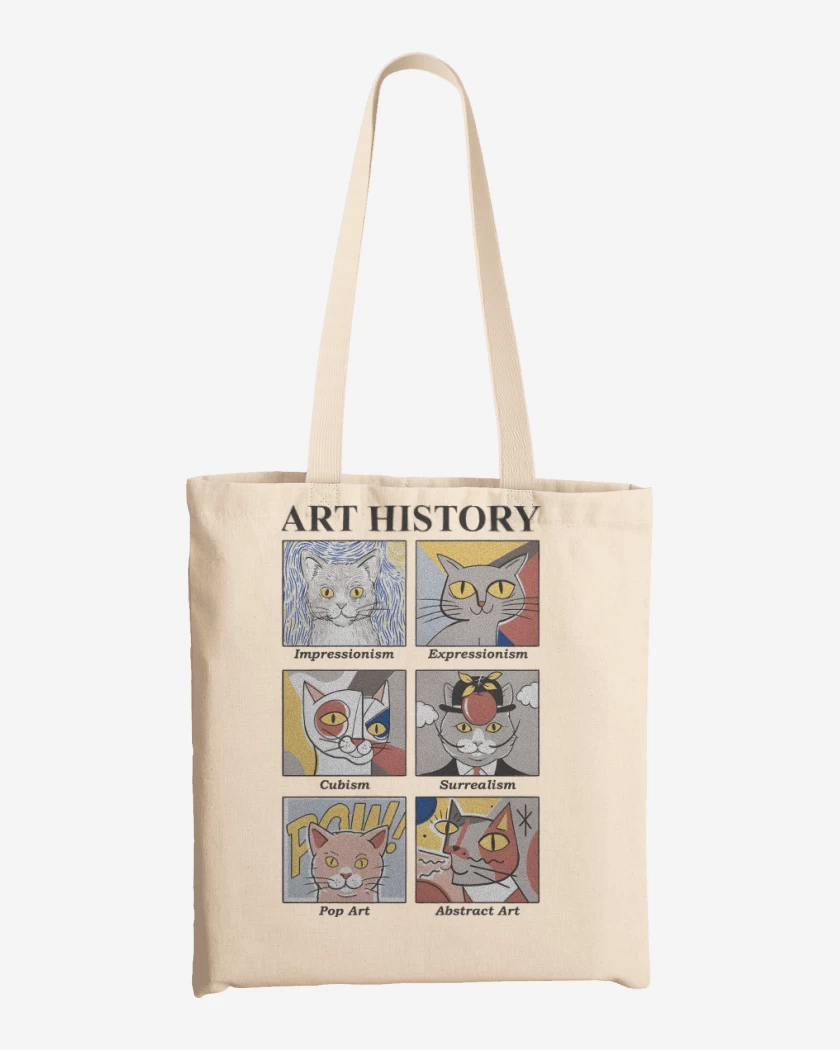 Totebag Blanco de Art Cats History