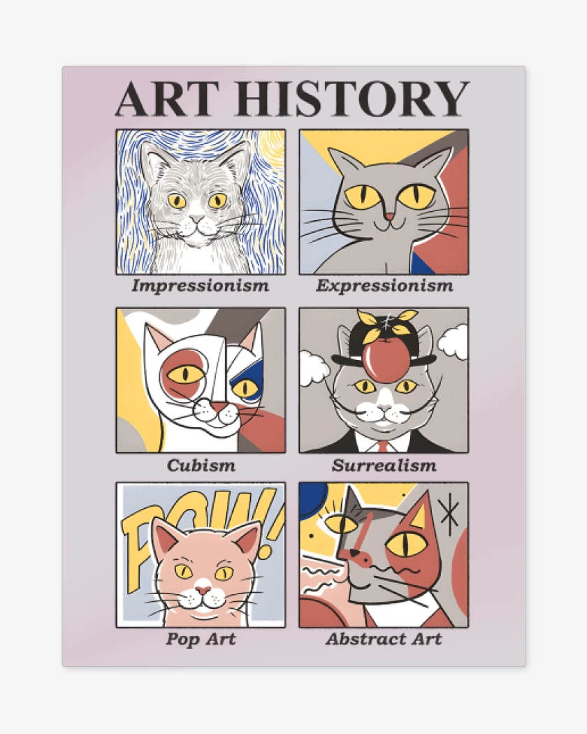 Print metalico Rosa Pastel de Art Cats History