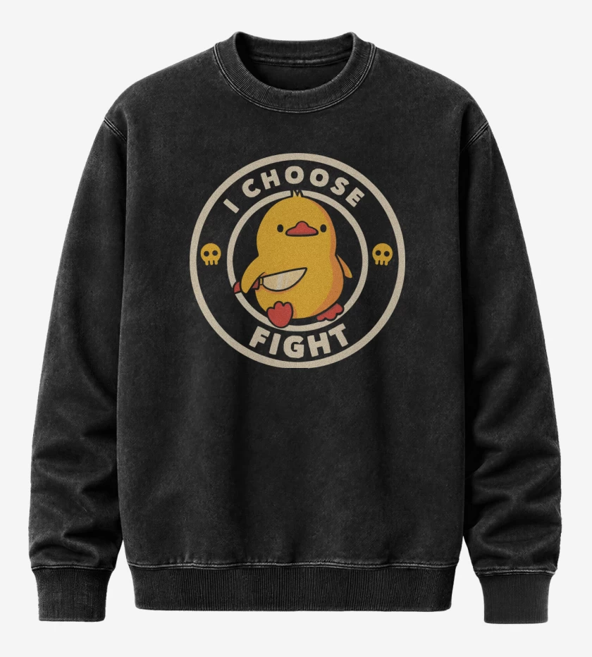 Poleron Polo Acid Wash Negro de Patito Brigido