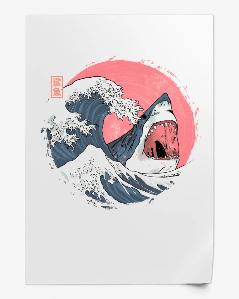 Print Tiburón de Hokusai
