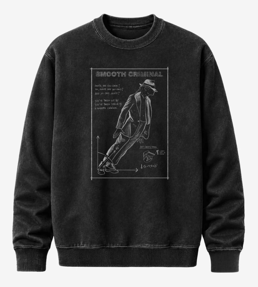 Poleron Polo Acid Wash Negro de Smooth Criminal